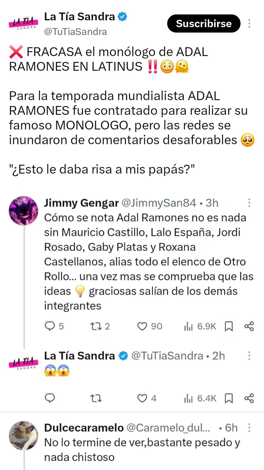 El monólogo de Ramones dividió comentarios en X. (X)