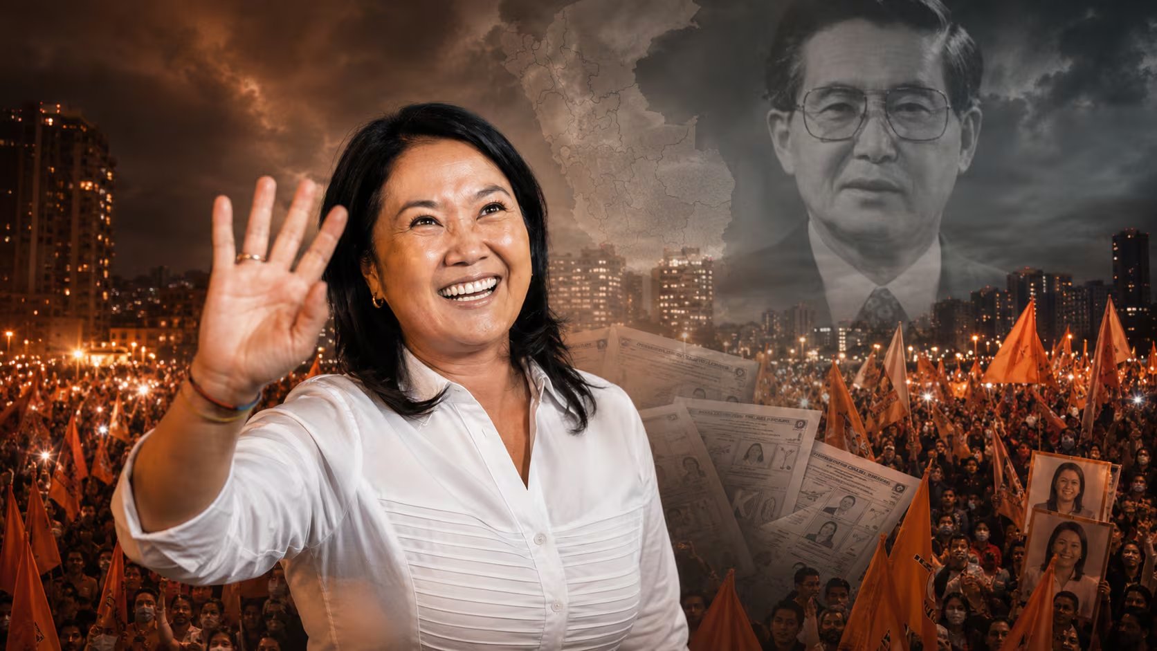 La reivindicación del legado de Alberto Fujimori fue uno de los ejes centrales de la campaña de Fuerza Popular en la primera vuelta. (Imagen Ilustrativa Infobae)