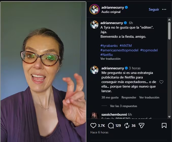 Adrianne Curry realizó un comentario sarcástico sobre Tyra Banks. (Instagram)