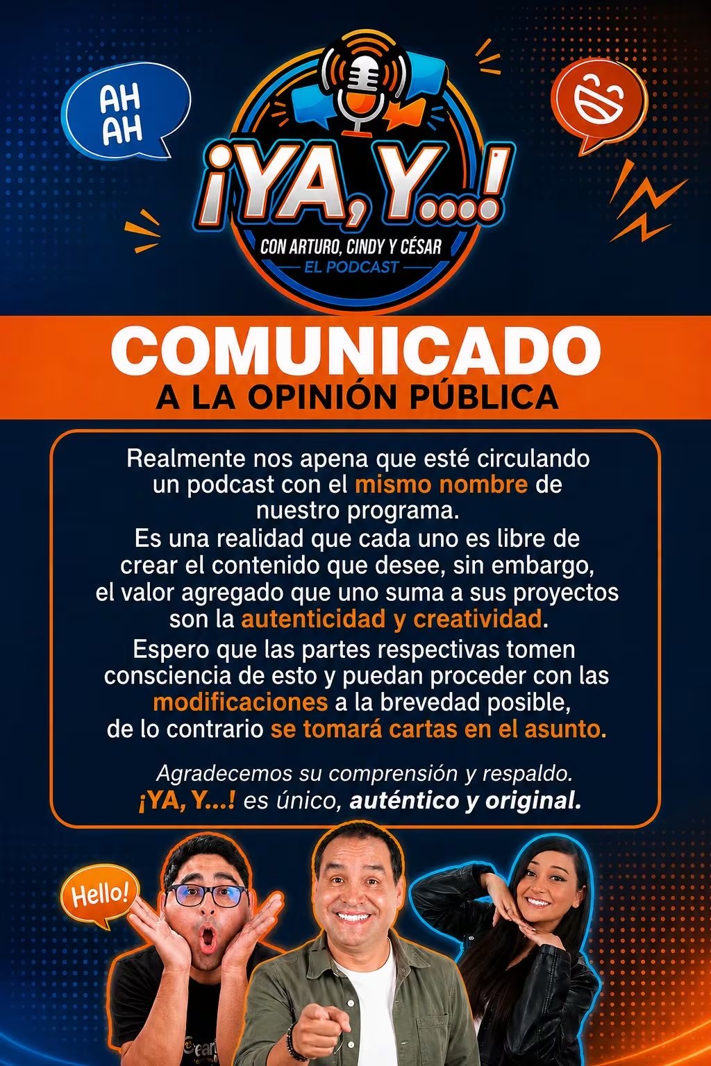 El equipo del pódcast 
