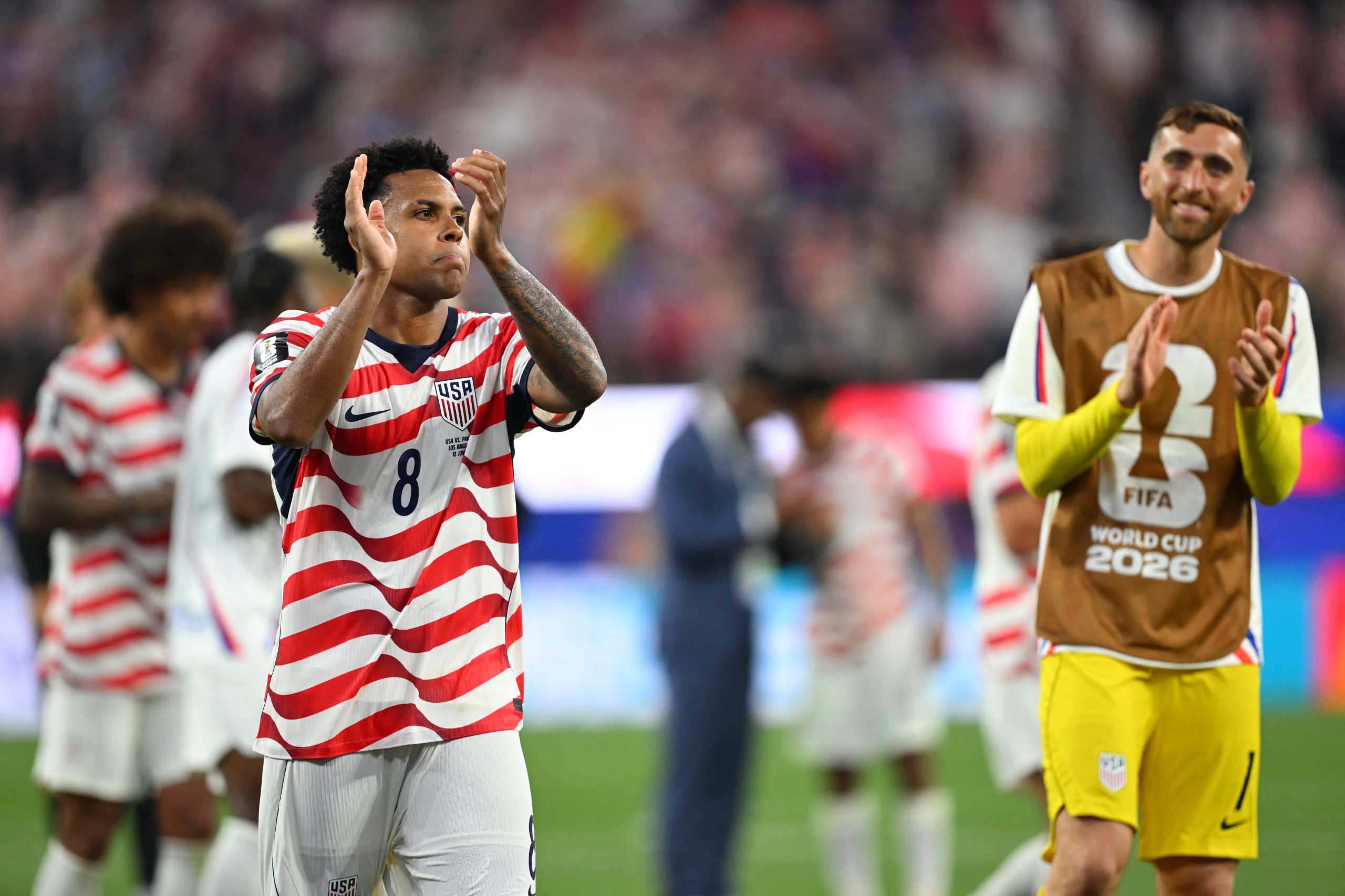 Los jugadores estadounidenses mostraron un gran nivel futbolístico. (Photo by Patrick T. Fallon / AFP)