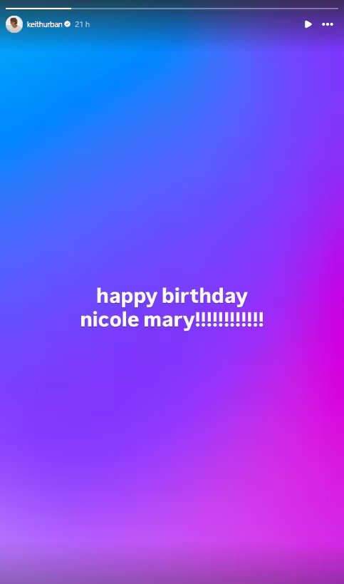 El músico saludó a Kidman por su cumpleaños 59 con un mensaje en Instagram tras el divorcio (Instagram/@keithurban)