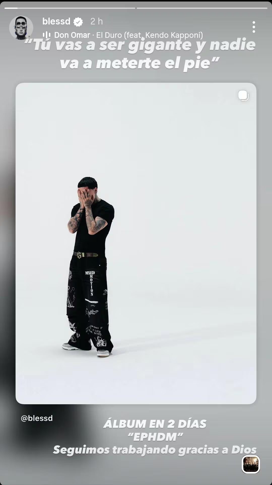 Blessd anunció el lanzamiento de su álbum El peor hombre del mundo y la apertura de la boletería para su gira por Latinoamérica - crédito blessd / Instagram