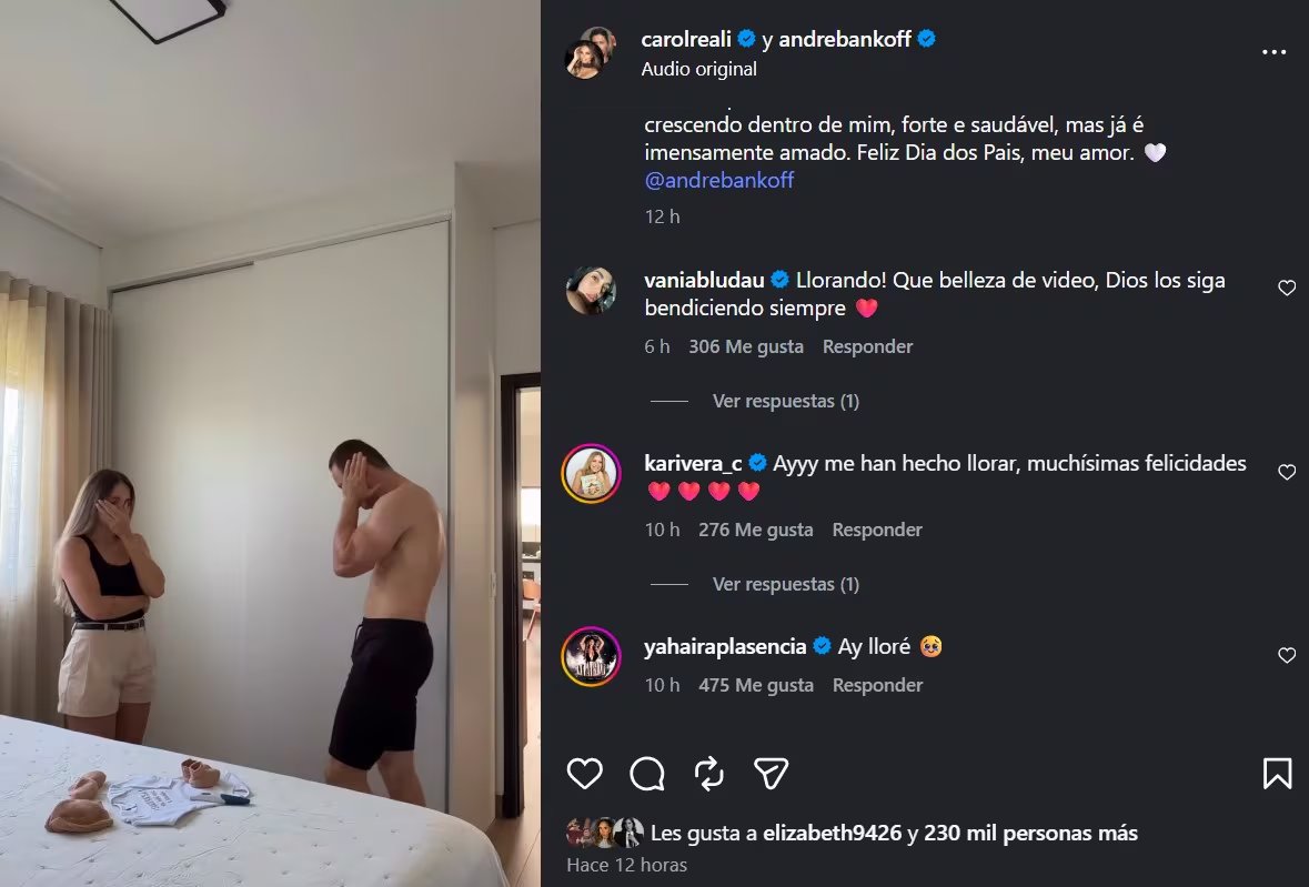 Cachaza comparte el emotivo momento en que anunció su embarazo a André Bankoff y conmueve a sus seguidores. @Instagram.