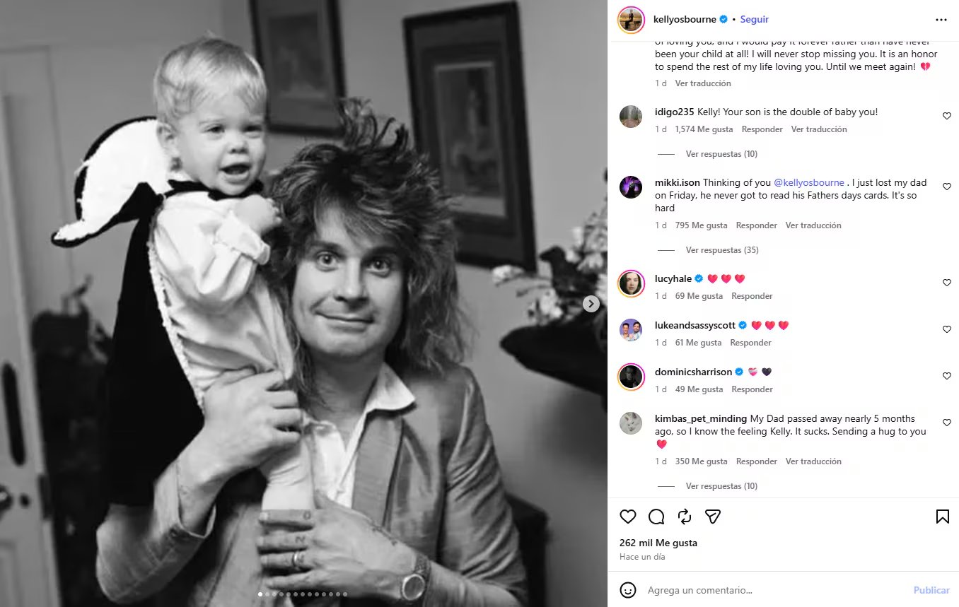 Kelly Osbourne rindió homenaje a su padre, Ozzy Osbourne, fallecido en julio de 2025 a los 76 años, con una serie de fotografías y un mensaje sobre el duelo (Instagram)