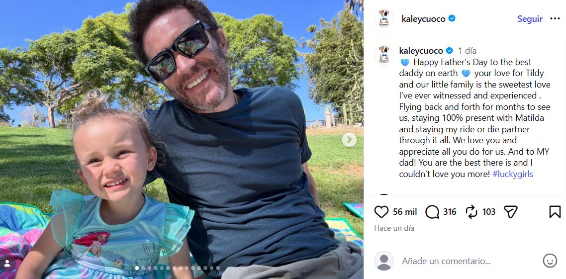 Kaley Cuoco celebró a su prometido, el actor Tom Pelphrey, en su primer Día del Padre anticipado: la pareja espera su segundo hijo juntos (Instagram)