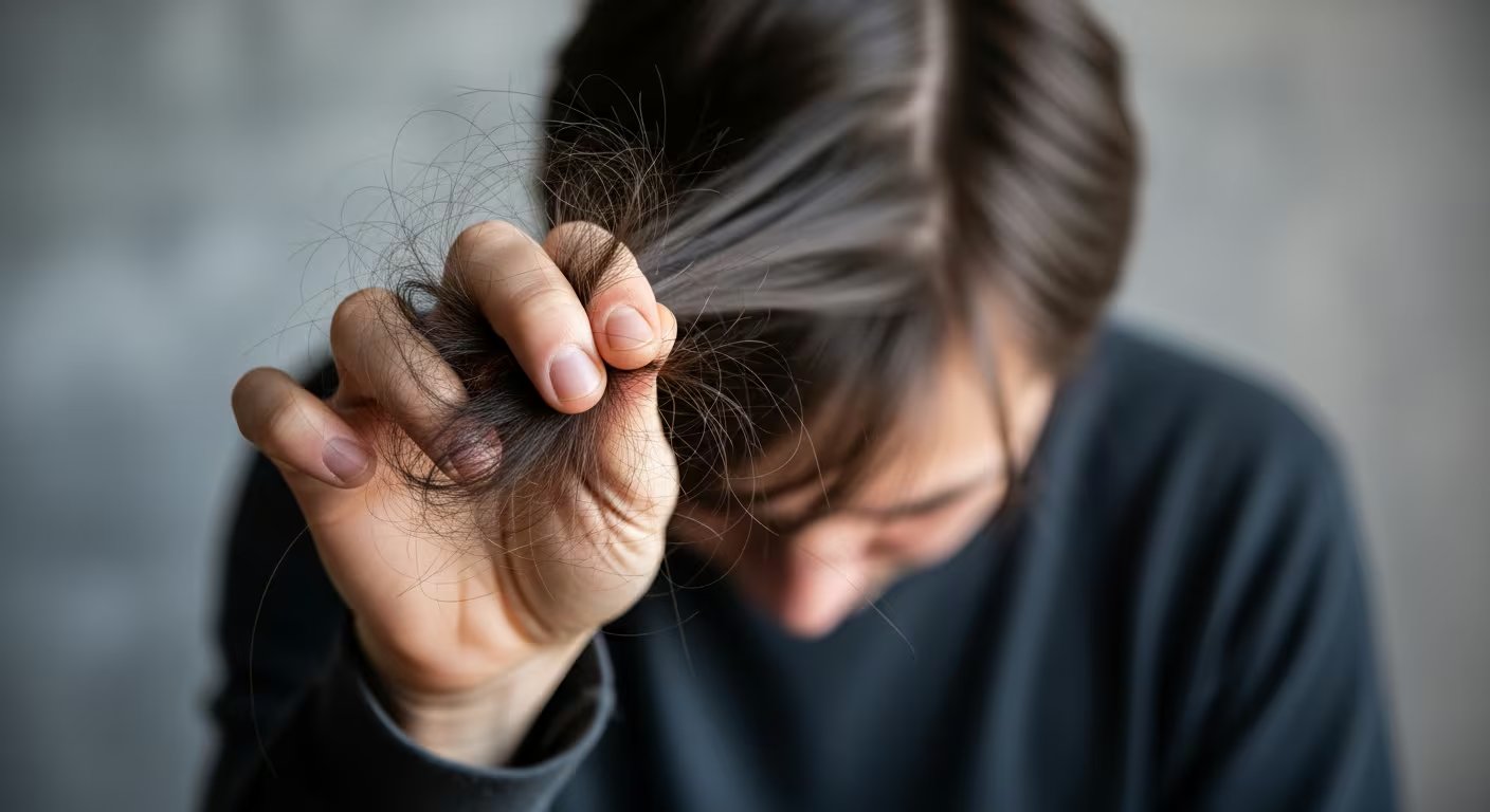 La caída del cabello en la calvicie de patrón hereditario supera los 100 cabellos diarios y puede presentarse en mechones completos (Imagen Ilustrativa Infobae)