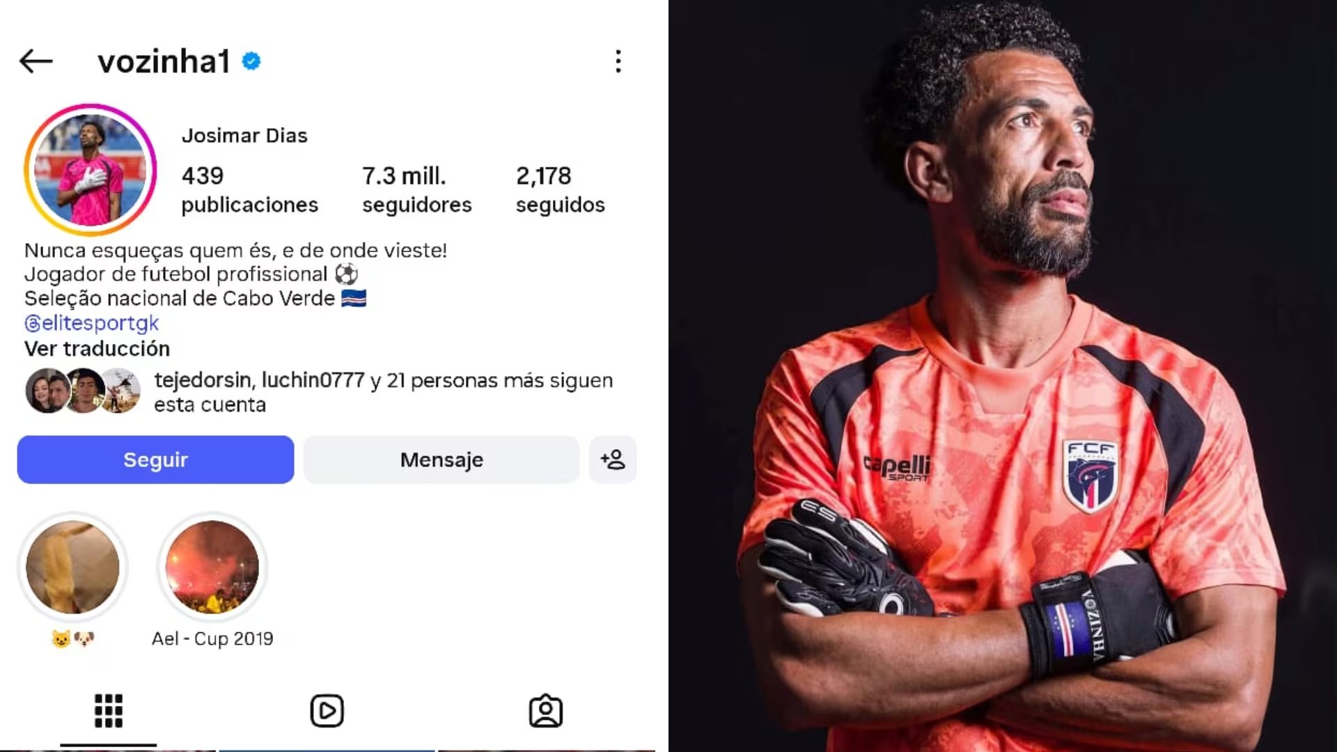 Josimar Dias, arquero caboverdiano de 40 años, fue figura con siete atajadas y premio MVP, un rendimiento que disparó su presencia en redes y lo instaló como símbolo de su selección debutante y tendencia internacional - Tomado de @vozinha01
