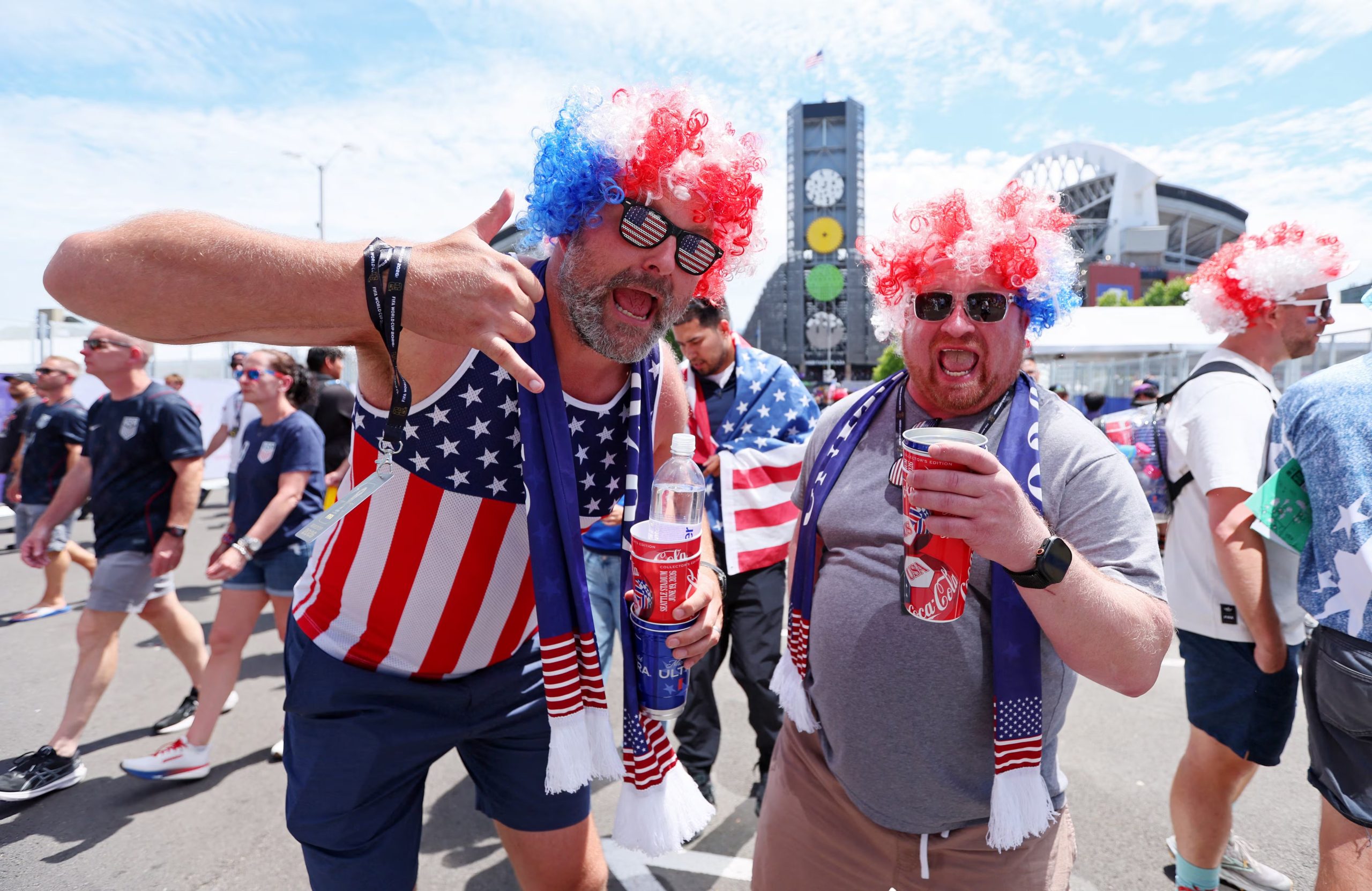 Spotify registró un aumento del 74% en las reproducciones de “Country Roads” tras el partido entre Estados Unidos y Australia en Seattle (IMAGN IMAGES via Reuters/Kevin Ng)