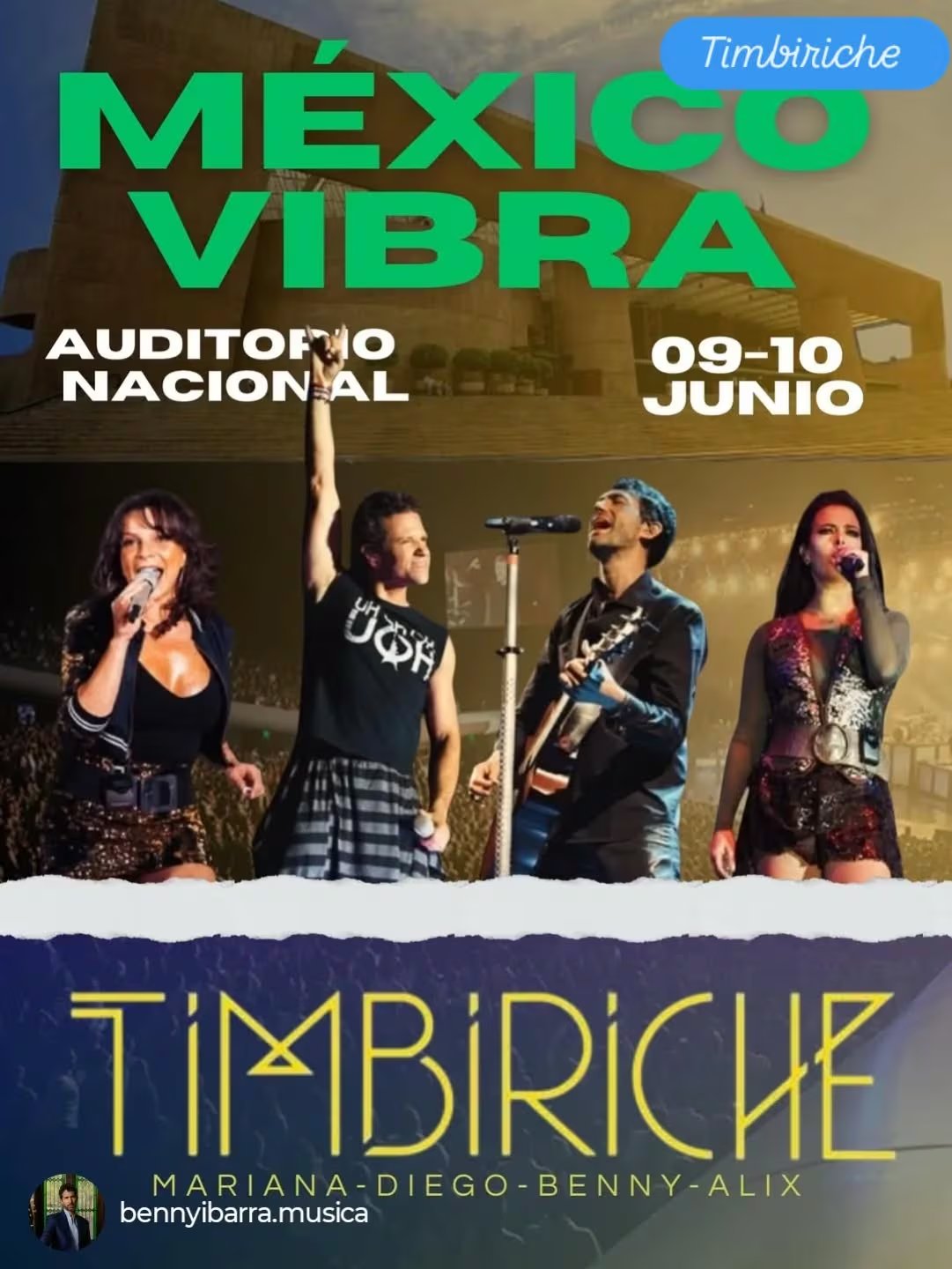 Benny Ibarra, Diego Schoening, Mariana Garza y Alix Bauer interpretarán una sola canción emblemática en el Auditorio Nacional en junio de 2026