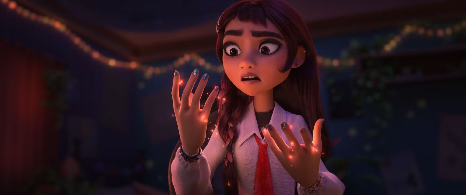 Billie descubre poderes mágicos cuando su pulsera con una piedra morada se activa y desata el caos en su escuela (Disney)