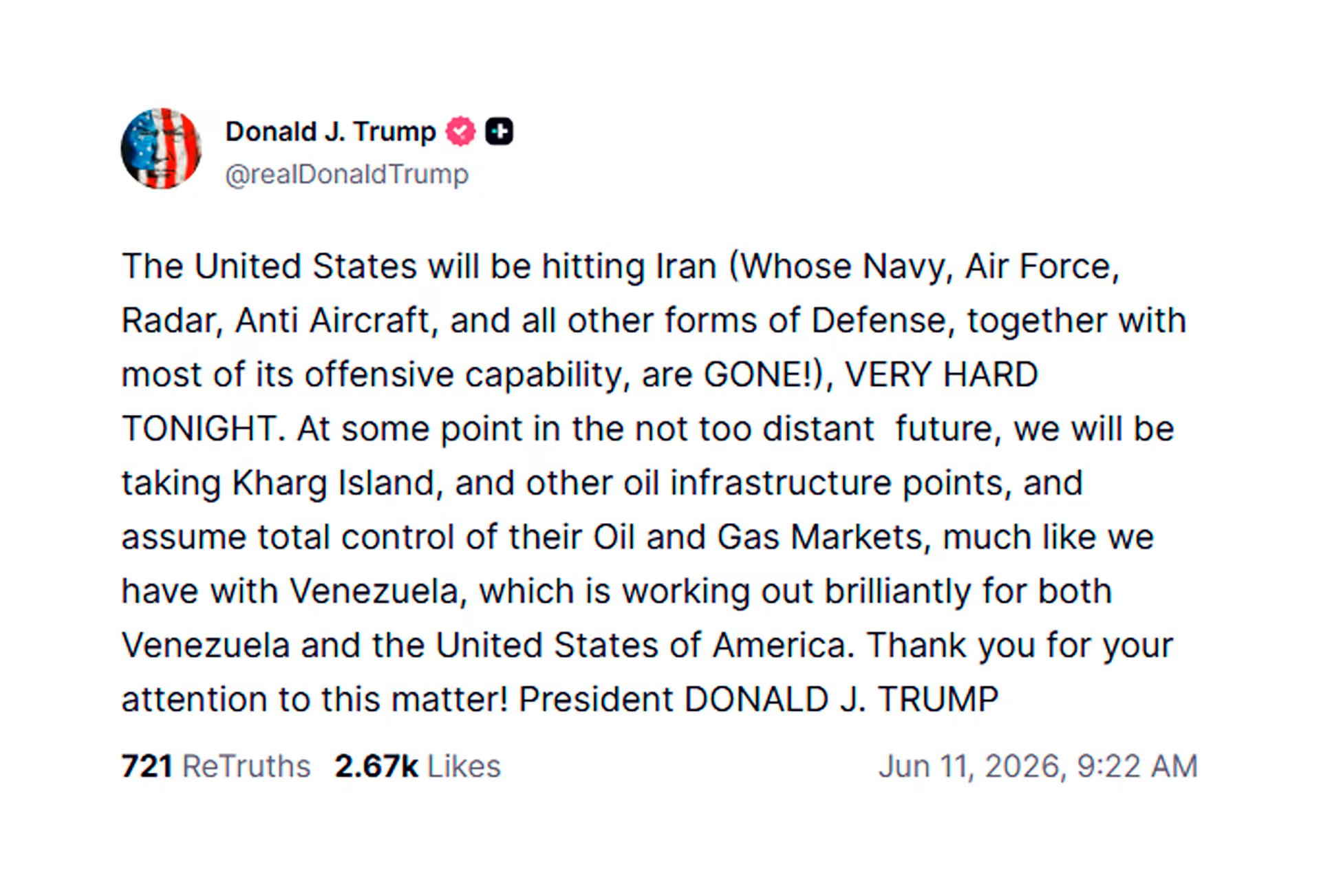 El mensaje de Donald Trump