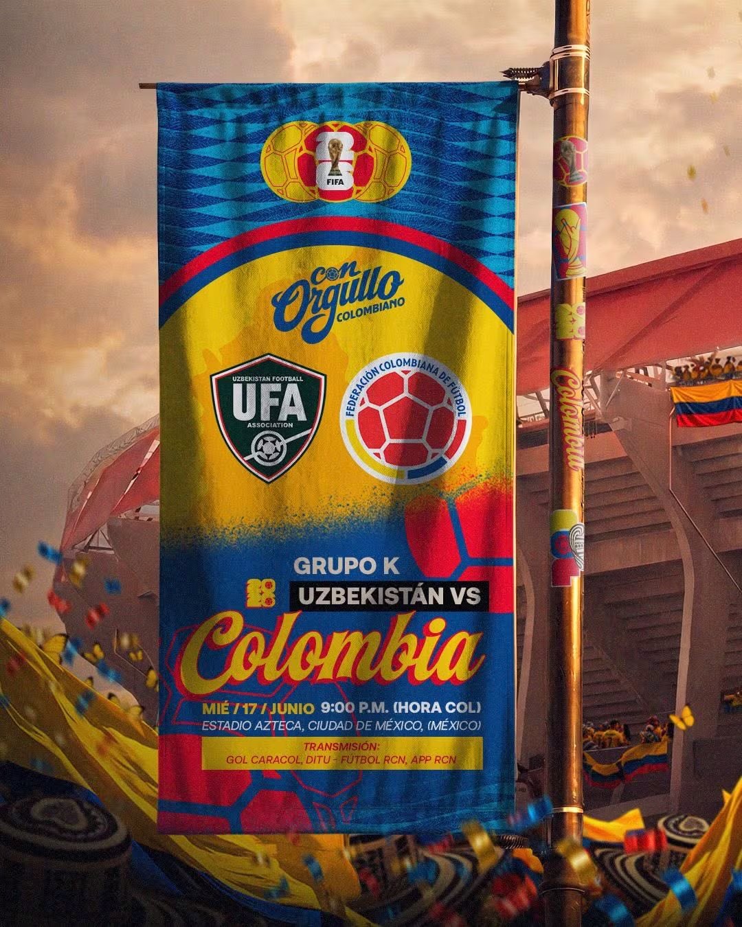 Colombia mide fuerzas con Uzbekistán por el Grupo K del Mundial 2026.