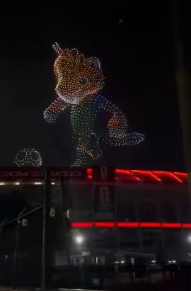 La mascota del Mundial 2026 hecho con drones ilumina el cielo mexicano. (Foto: X)