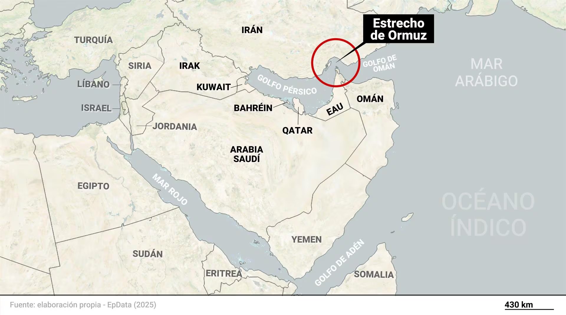 Estrecho de Ormuz, paso clave del petroleo que se produce en Medio Oriente