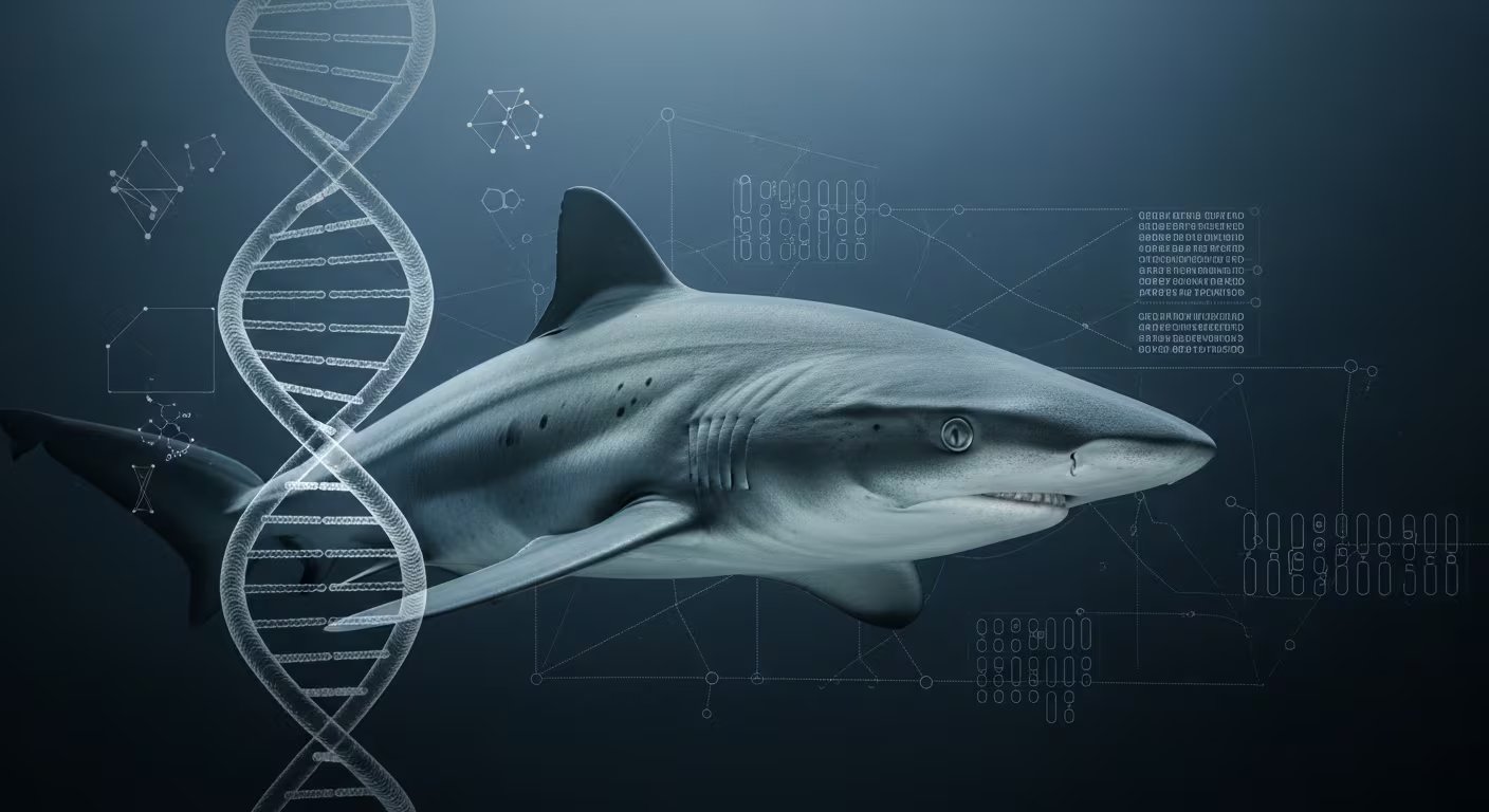 El estudio del genoma del tiburón de Groenlandia detectó sustituciones de aminoácidos en la proteína histona H1.0, ligada a la organización de la cromatina y la protección del ADN (Imagen Ilustrativa Infobae)