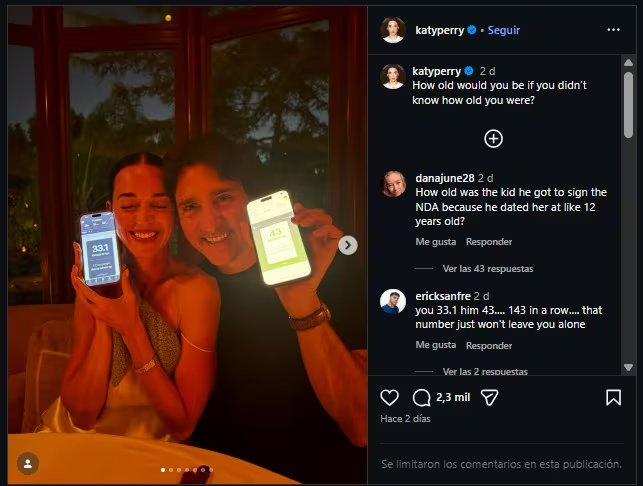 Los primeros rumores sobre Katy Perry y Justin Trudeau surgieron en Montreal, donde fueron vistos en Le Violon, paseando por la ciudad y en un concierto de la cantante - (Instagram)