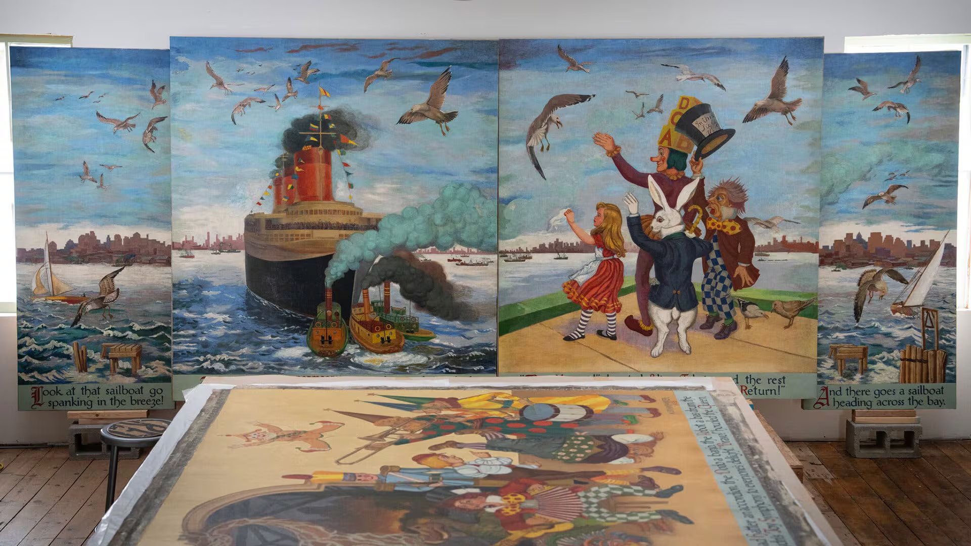 Los 16 paneles del mural de Alicia se exhibirán juntos por primera vez en casi cinco décadas (Tony Cenicola/The New York Times)