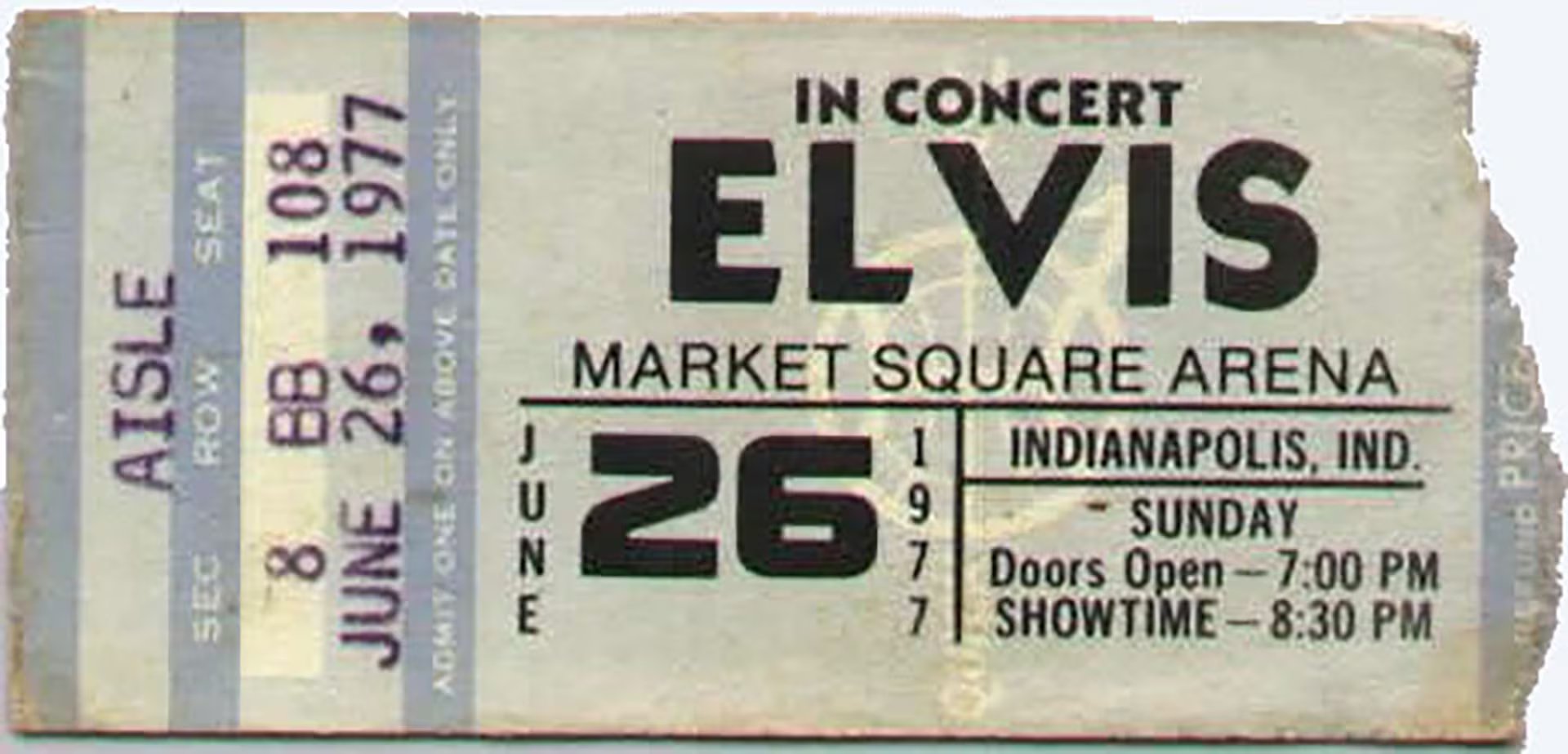 Para el cuadro: tickets del último concierto de Elvis
