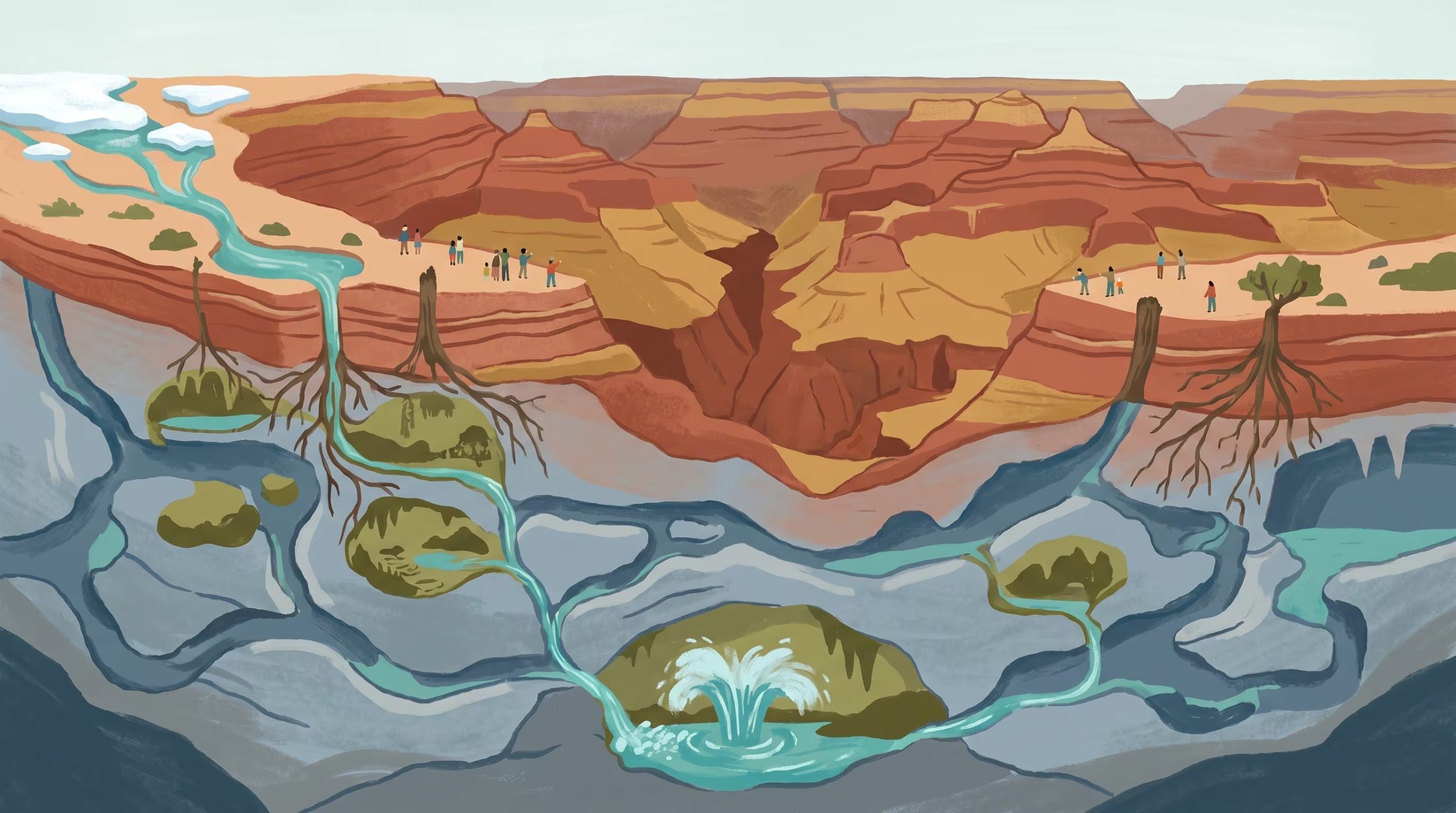 Los ensayos realizados junto al parque mostraron un tránsito rápido en un terreno kárstico que favorece el flujo y reduce la filtración (Imagen Ilustrativa Infobae)