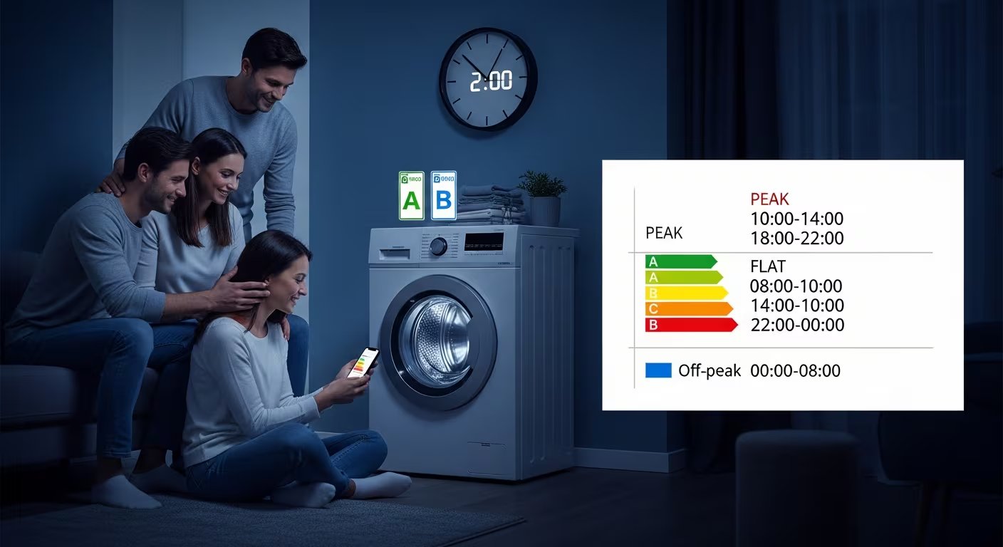 La automatización facilita iniciar ciclos cuando el kWh es más barato, incluso sin estar en casa, y tecnologías como Digital Inverter reducen ruido para no molestar en horario nocturno, convirtiendo el ahorro en un hábito fácil de sostener (Imagen Ilustrativa Infobae)