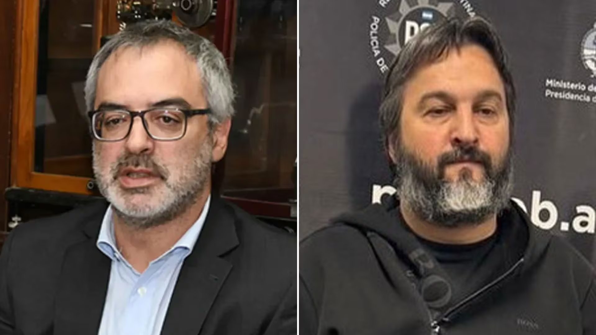 A la izquierda el juez de la causa Ernesto Kreplak, a la derecha el principal acusado, Ariel García Furfaro