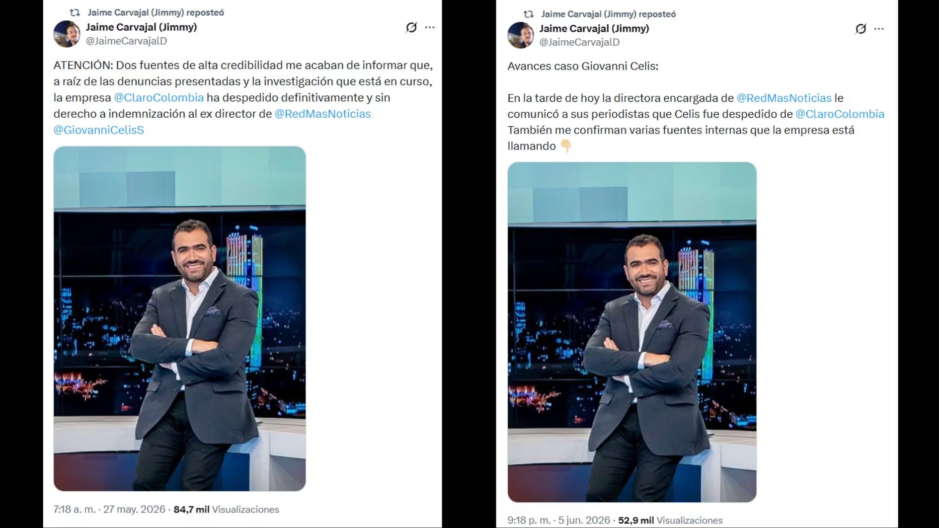 Desde finales de mayo se venía señalando que Celis sería apartado del cargo de forma definitiva - crédito @JaimeCarvajalD/X