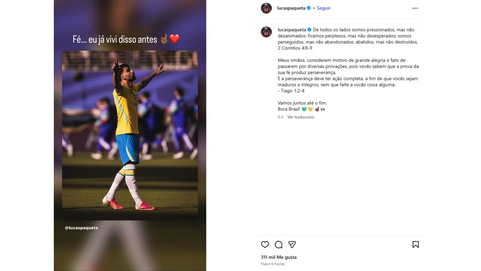 La historia y el posteo de Paquetá en redes sociales