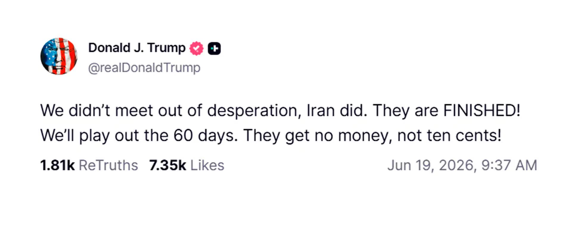 El mensaje de Donald Trump