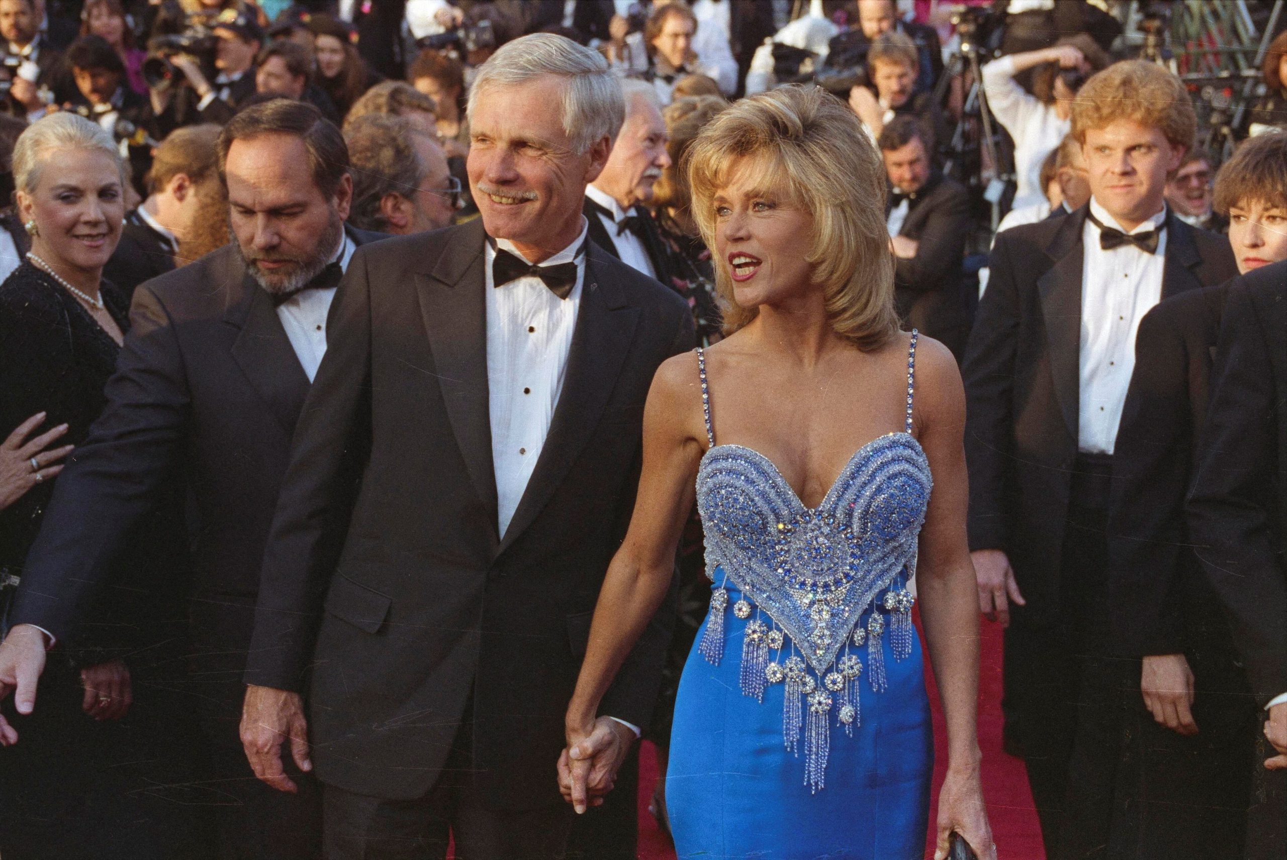 Jane Fonda en los 90, con su entonces esposo, el empresario Ted Turner (REUTERS/Lee Celano)