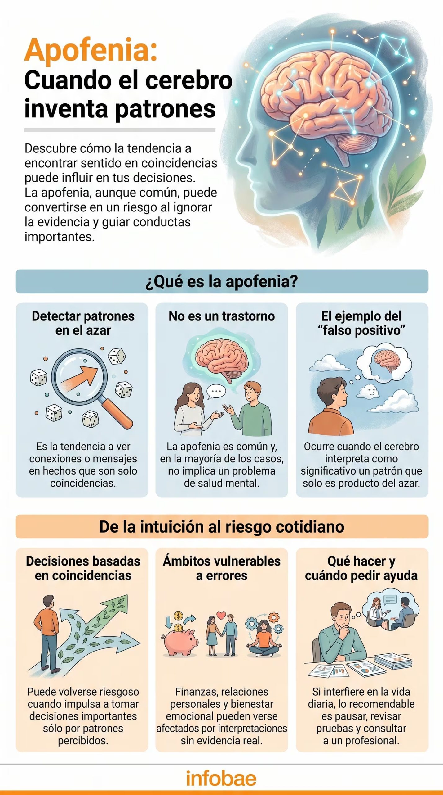 Una señal de apofenia es depender de coincidencias sin verificación y usar cada evento nuevo para confirmar una misma idea pese a datos contradictorios (Imagen Ilustrativa Infobae)