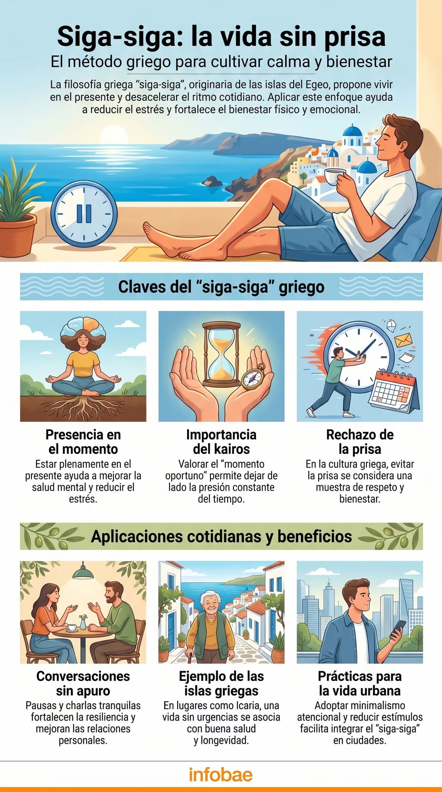 El “siga-siga” se vincula con el kairos, el concepto del momento oportuno que prioriza el aquí y ahora sobre el reloj (Imagen Ilustrativa Infobae)