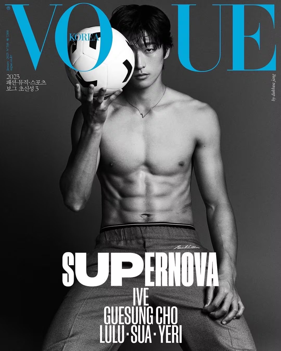 El futbolista integra prendas de Louis Vuitton y participa en editoriales de Vogue Korea