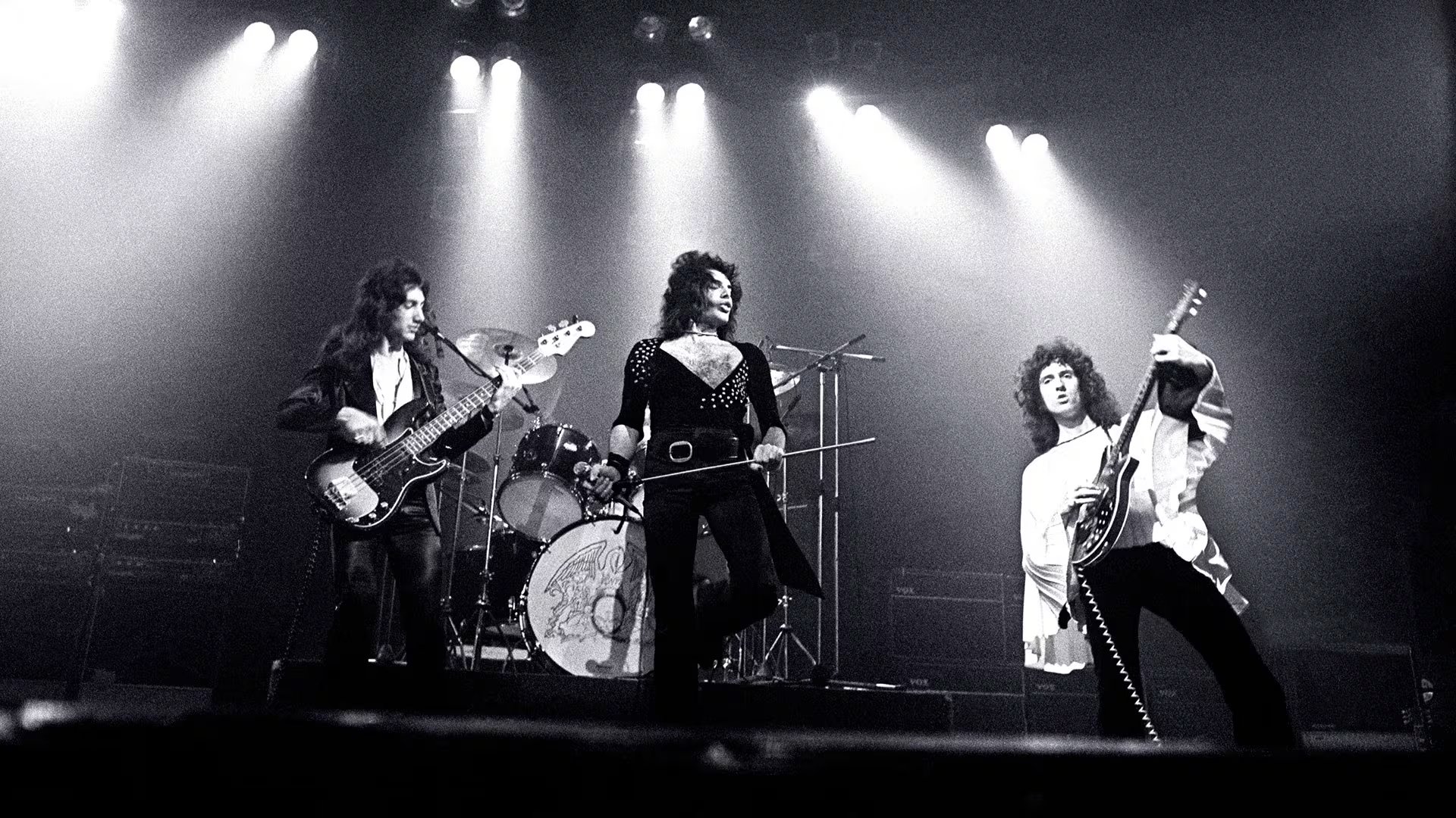 La banda cobró 50 libras por la presentación de Truro, un show con poco público. En la foto: Queen en el New Theatre de Oxford, Reino Unido, en noviembre de 1974