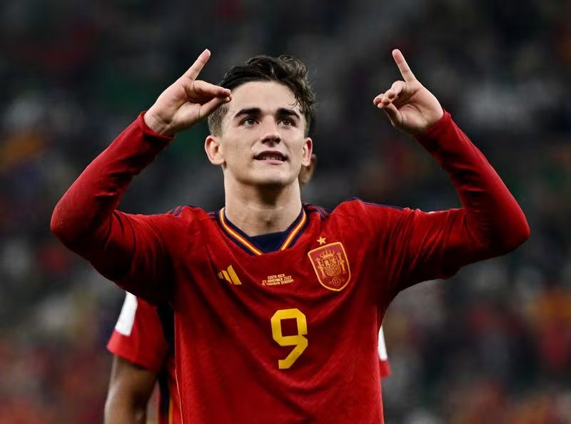 Gavi celebrando su gol en el Mundial Qatar 2022.
(REUTERS/Dylan Martinez)