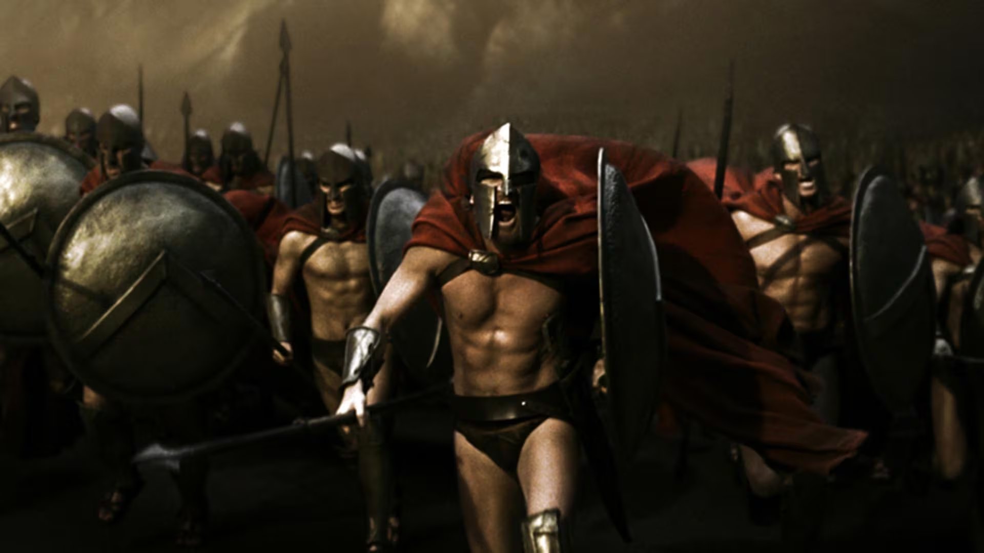 El rey Leónidas lidera a 300 hombres de Esparta frente al ejército persa en las Termópilas (Warner Bros)