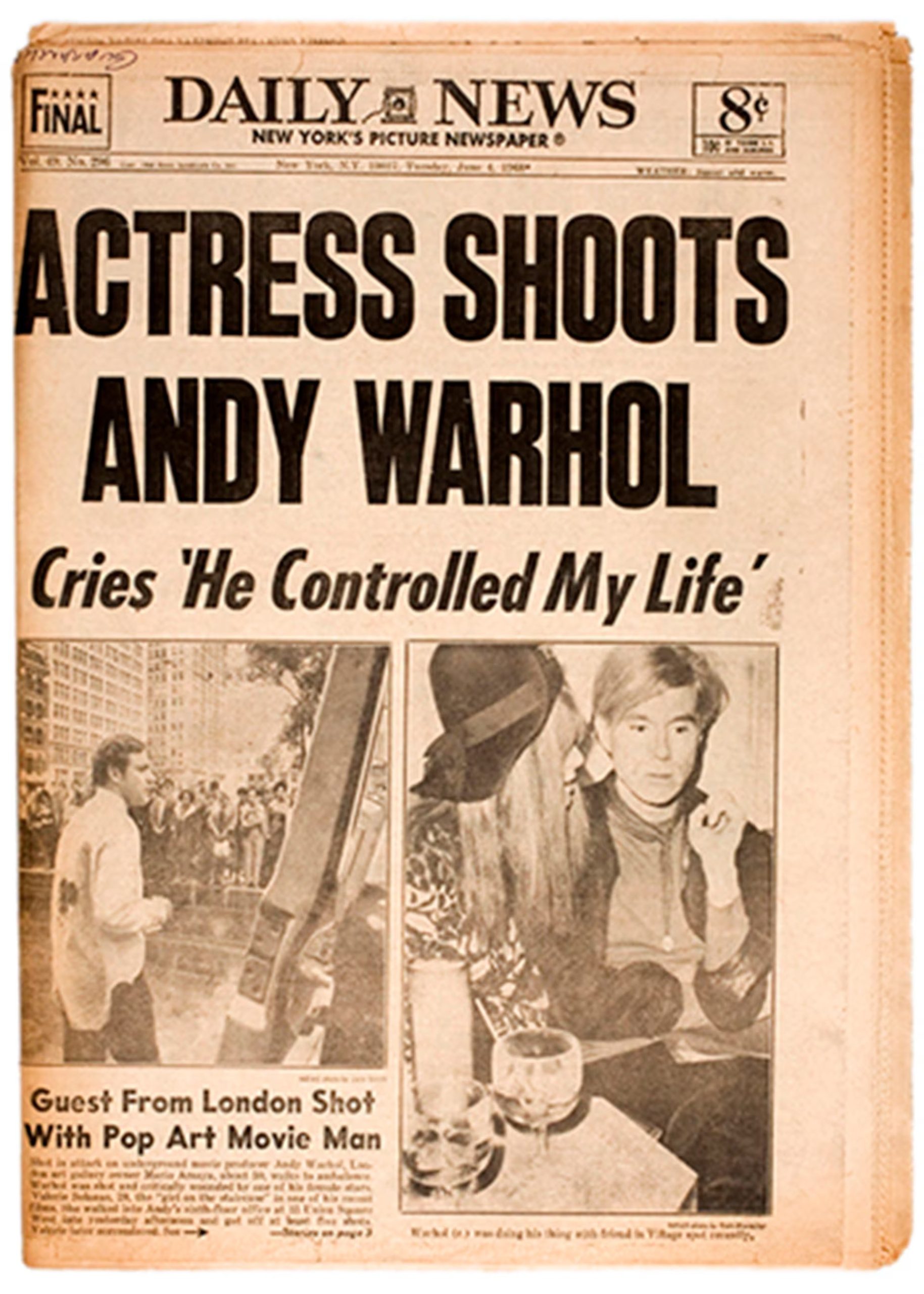 El atentado contra Warhol fue directo a los titulares de los diarios de Estados Unidos
