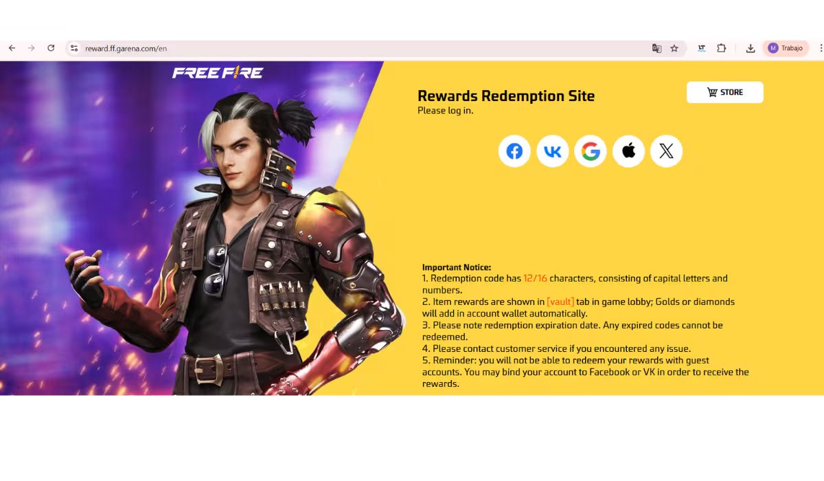Se debe reclamar los códigos de Free Fire desde el portal oficial. (Foto: Free Fire / Garena)