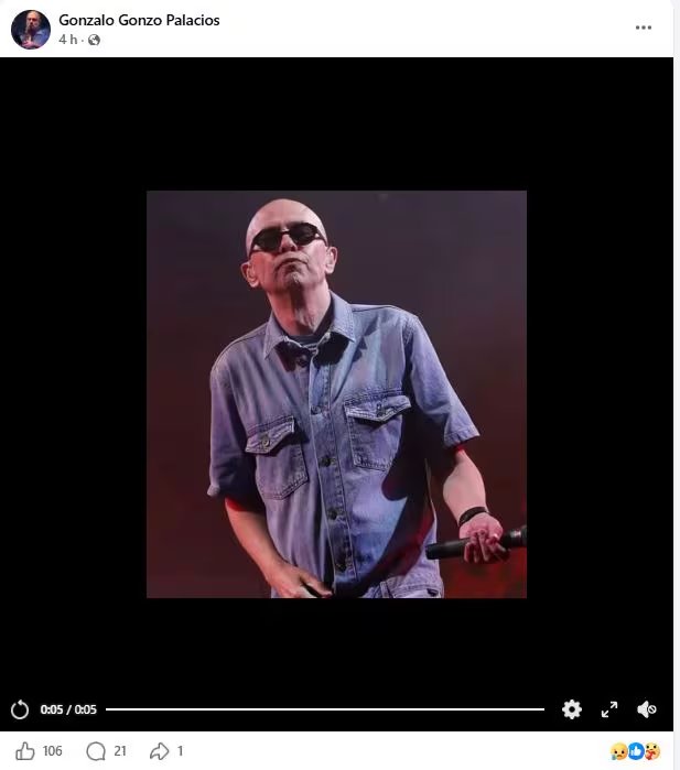 EL saxofonista Gonzo Palacios hizo un posteo austero, con una emblemática imagen del Indio