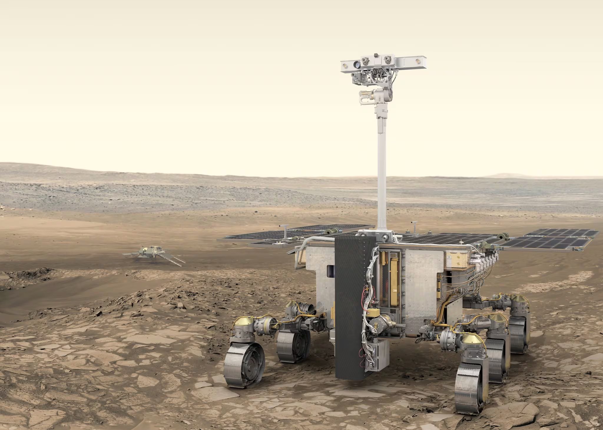 El rover Rosalind Franklin explorará Oxia Planum, una región con una franja de arcillas de 600 kilómetros de longitud en Marte (ESA/ATG medialab/dpa)