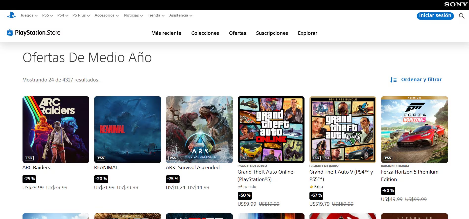 Entre los títulos rebajados están GTA V, Forza Horizon 5, Call of Duty: Black Ops 7, Star Wars Battlefront II y Battlefield 6 Phantom Edition. (PlayStation)