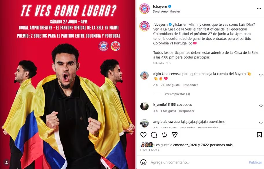 La publicación se difundió en la cuenta de Instagram del Bayern Múnich - crédito @fcbayern/IG