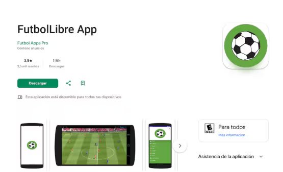 FútbolLibre App ofrece partidos gratis del Mundial 2026, pero su uso implica violación de derechos de transmisión. (Google Play)
