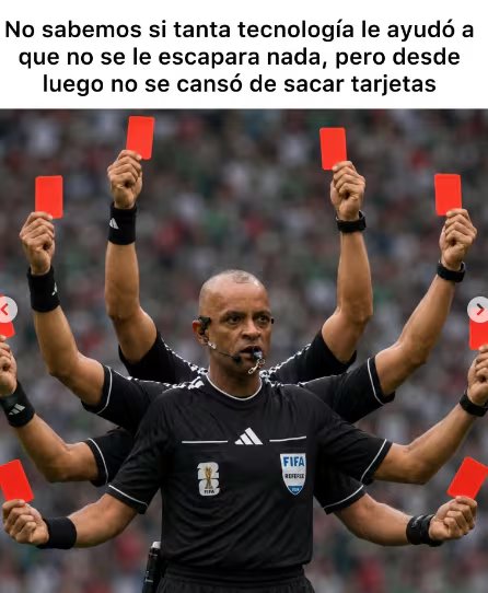 Usuarios recordaron que el árbitro sacó varias tarjetas rojas en el primer partido del Mundial 2026. (IG)