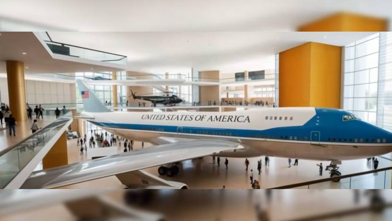 Una aeronave presidencial, símbolo de la historia de EE. UU., se exhibe en le biblioteca presidencial y atrae a numerosos visitantes interesados en el legado presidencial (Noticias Telemundo)
