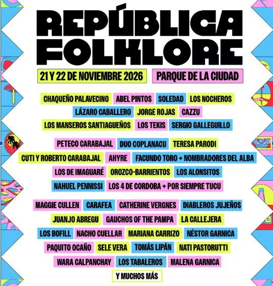 República Folklore tendrá más de 50 artistas divididos entre tres escenarios