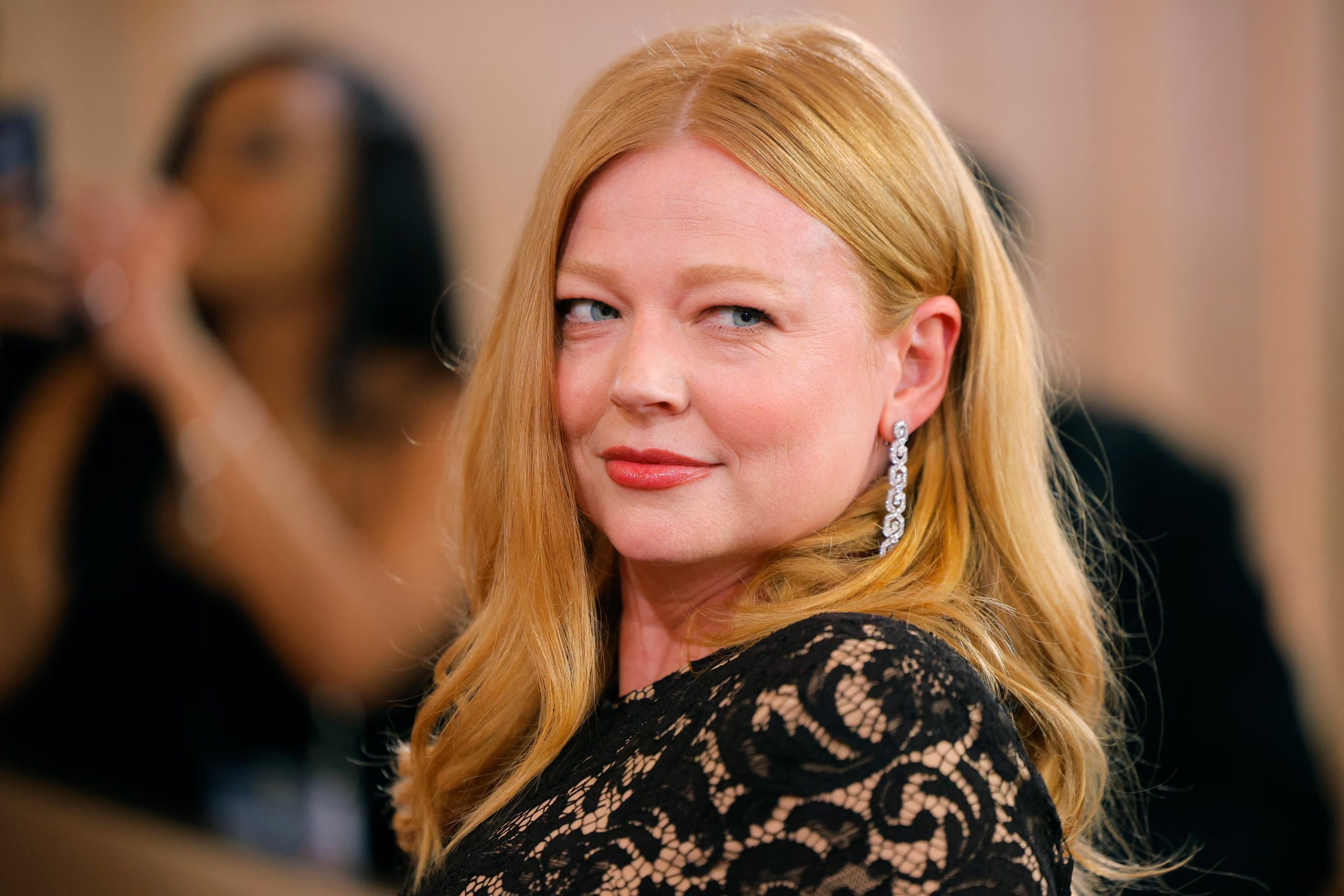 Sarah Snook poses on the red carpet at the 83rd Annual Golden Globes in Beverly Hills, California, U.S., January 11, 2026. REUTERS/Mike Blake