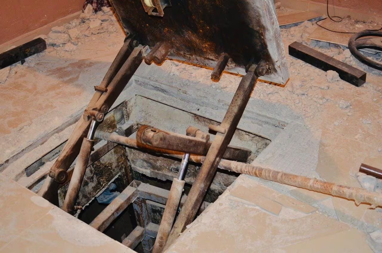 Narcotúnel hallado en la frontera en el 2022. 
FGR
