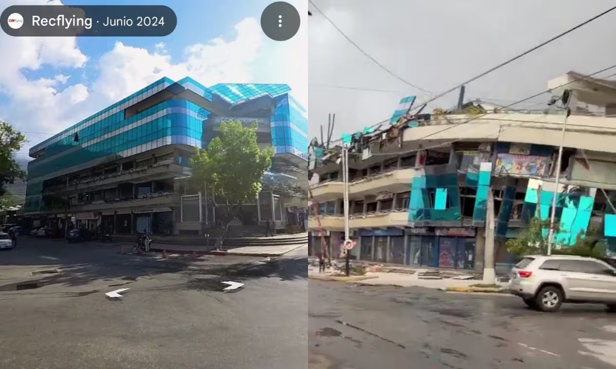 Las imágenes de Google Maps y Street View documentaron edificios colapsados, hoteles derrumbados y torres residenciales reducidas a escombros en La Guaira.