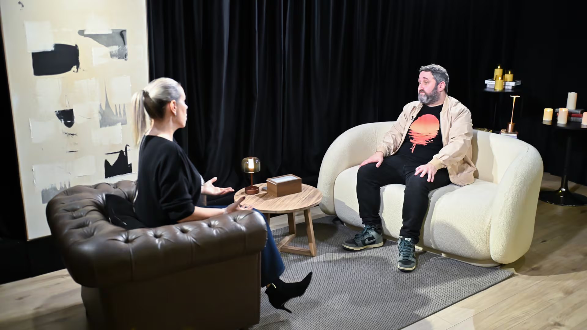 Nicolás Litman junto a Tatiana Schapiro en Infobae (Adrián Escandar)
